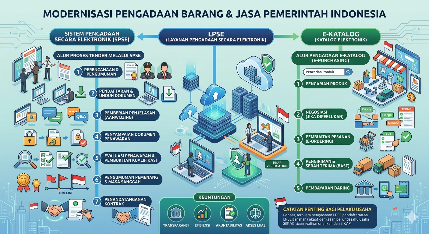 Modernisasi Pengadaan Barang dan Jasa: Memahami Proses Lelang Melalui LPSE, SPSE, dan E-Katalog